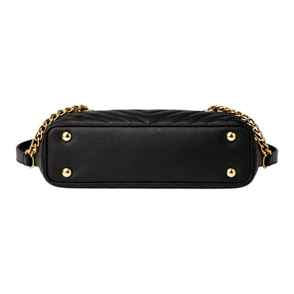 Elegant Black Quilted Shoulder Bag for Women Stylish Chain Design