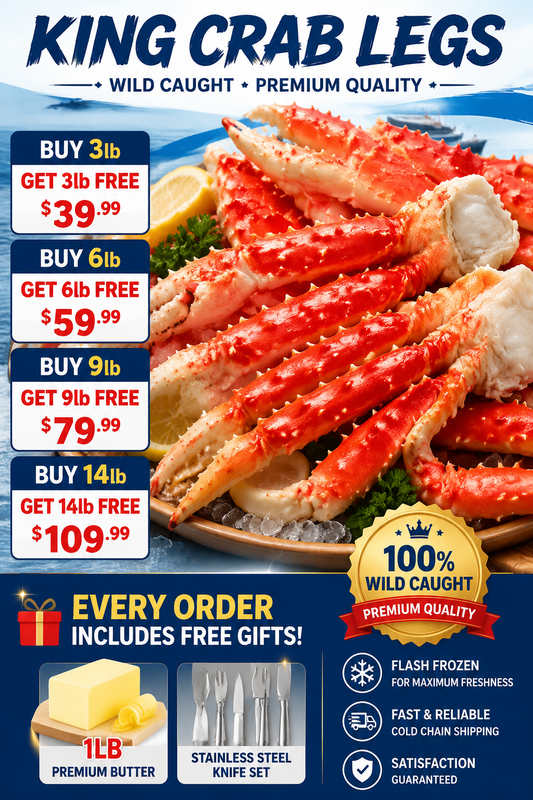 🔥 Hot Pick: Plump King Crab Legs – Free Gifts Included, Limited Time! 🧈🔪